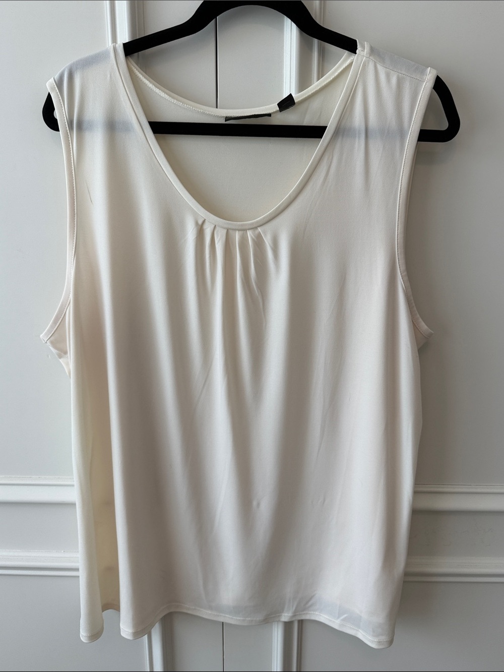 Avenue Ivory Scoop Neck Sleeveless Tank